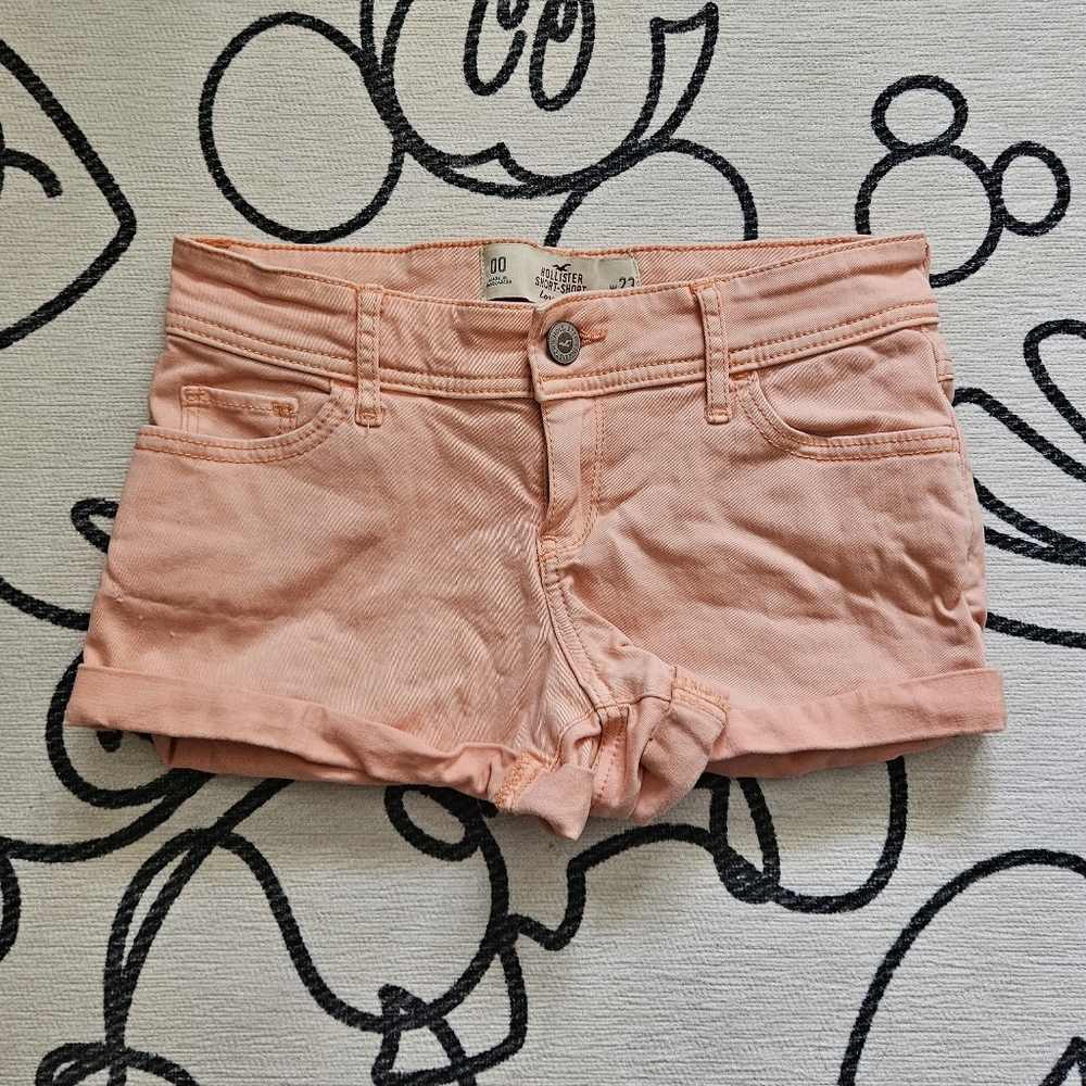 Hollister Light Orange Low Rise Twill Short Shorts 00 W23